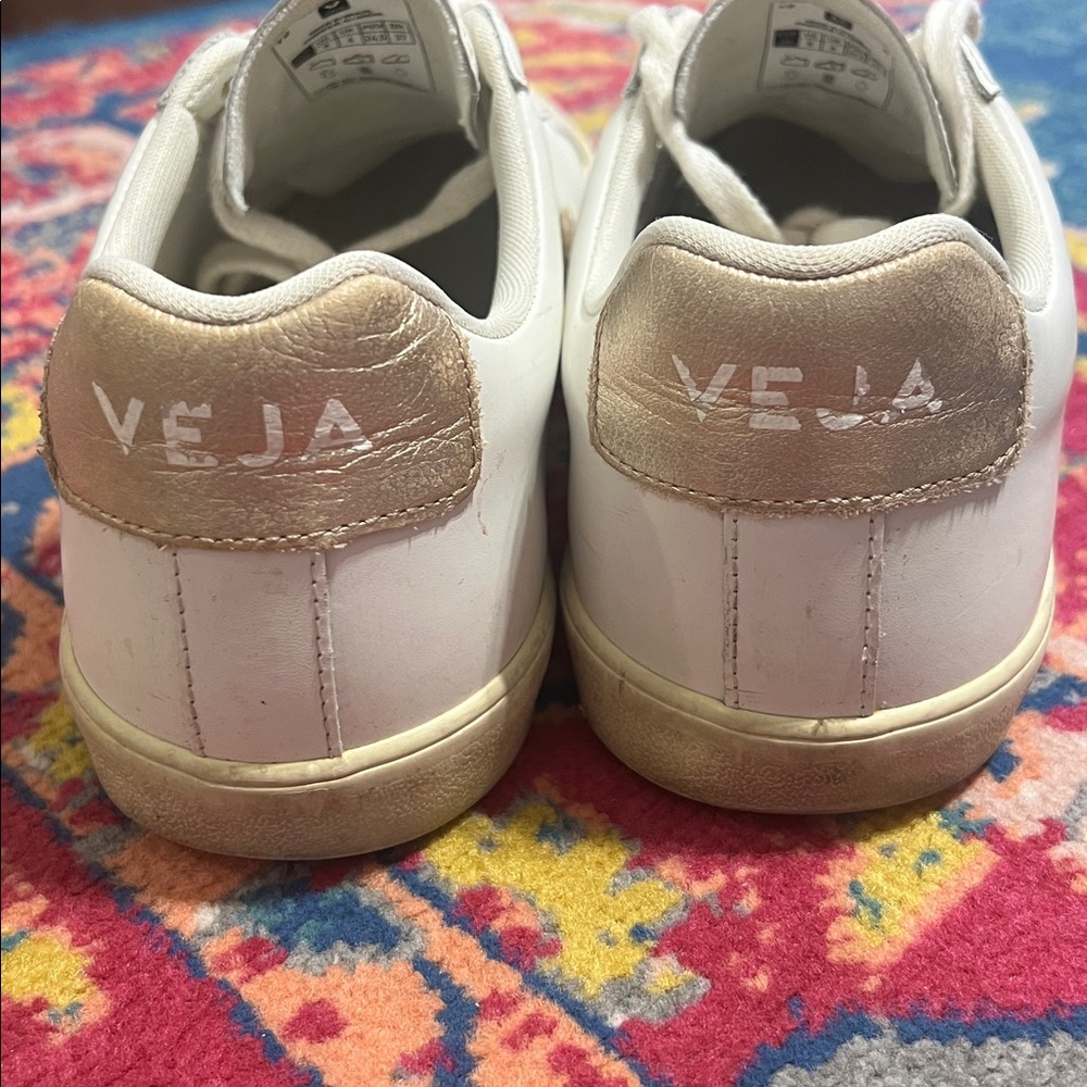 Veja Esplar leather sneaker white cream lace up size 8 women’s - Picture 6 of 8